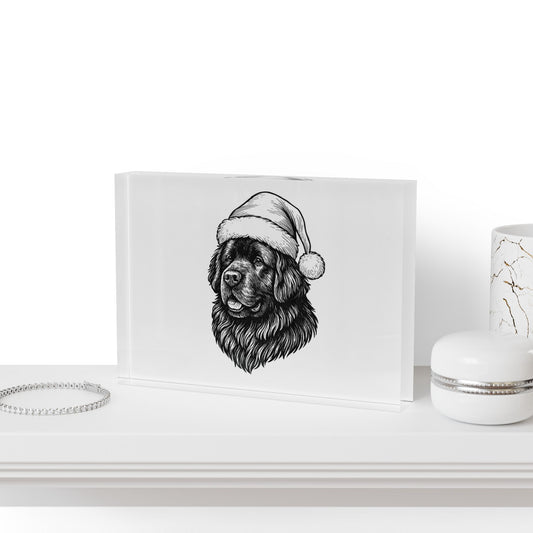 Santa Paws Newfie Acrylic Photo Block