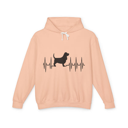 My Heart Beats For Bassets Unisex Lightweight Hoodie