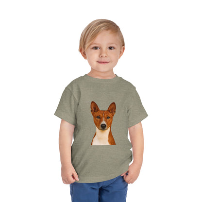 Basenji Head Toddler Unisex Short Sleeve Crewneck Tee