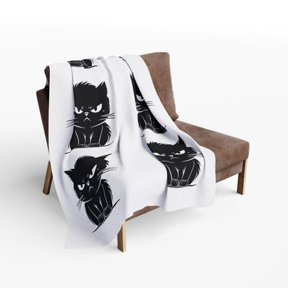 Angry Cat Arctic Fleece Blanket