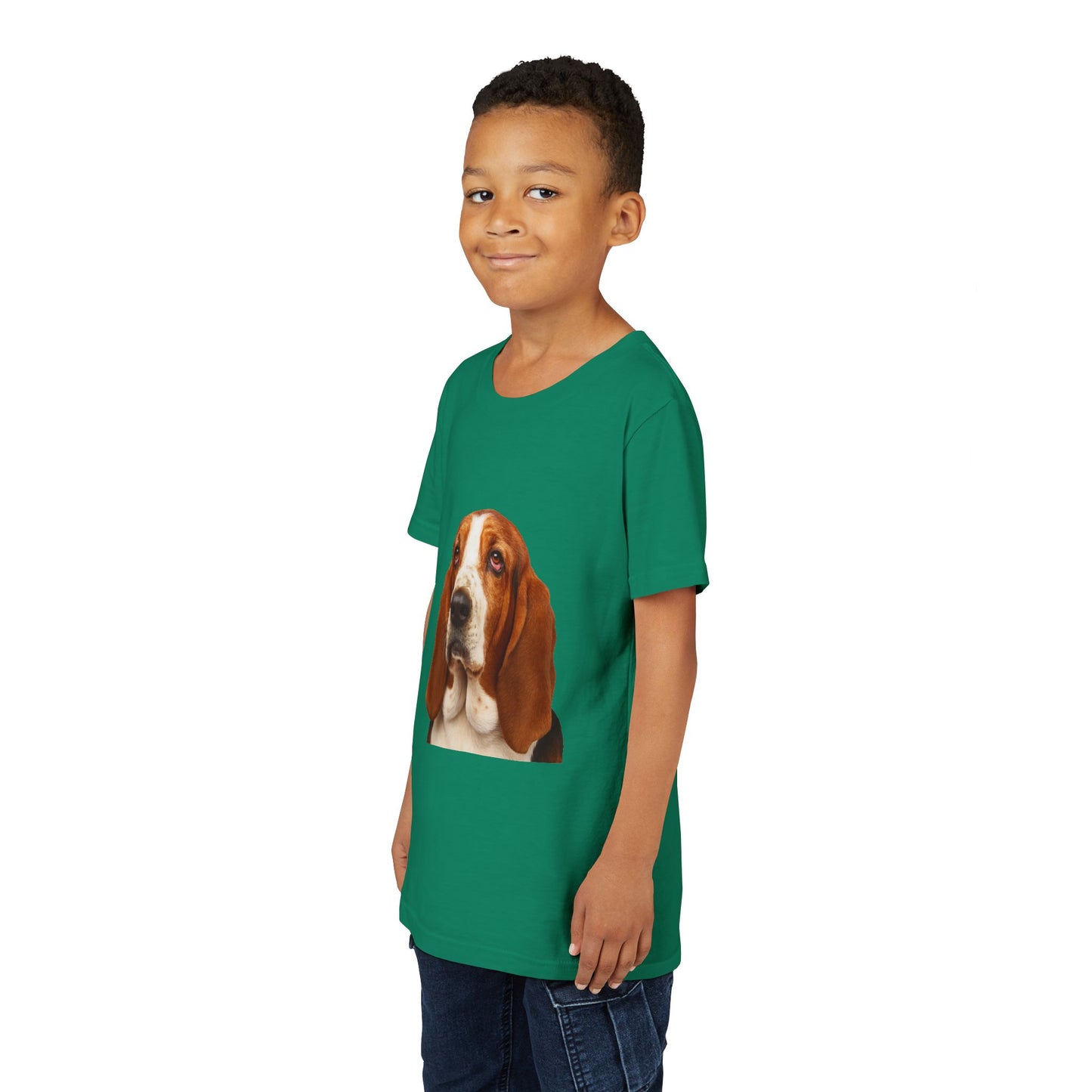 Basset Head Youth Unisex Short Sleeve Crewneck Tee