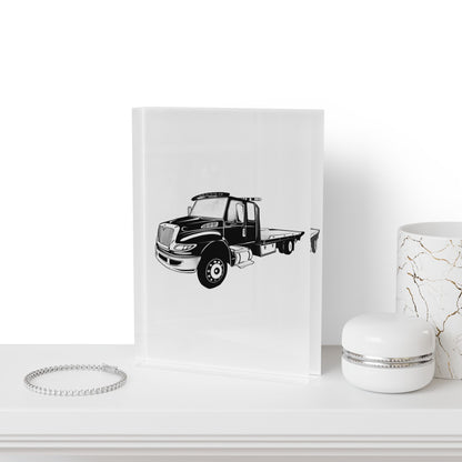 Flatbed Tow Truck Acrylic Photo Block
