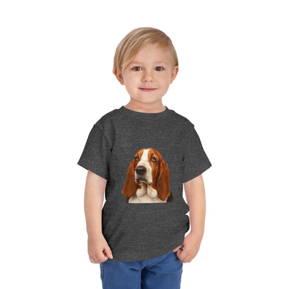 Basset Head Toddler Unisex Short Sleeve Crewneck Tee