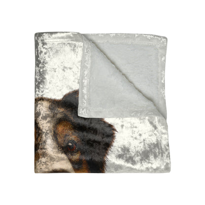 Aussie Head Crushed Velvet Blanket