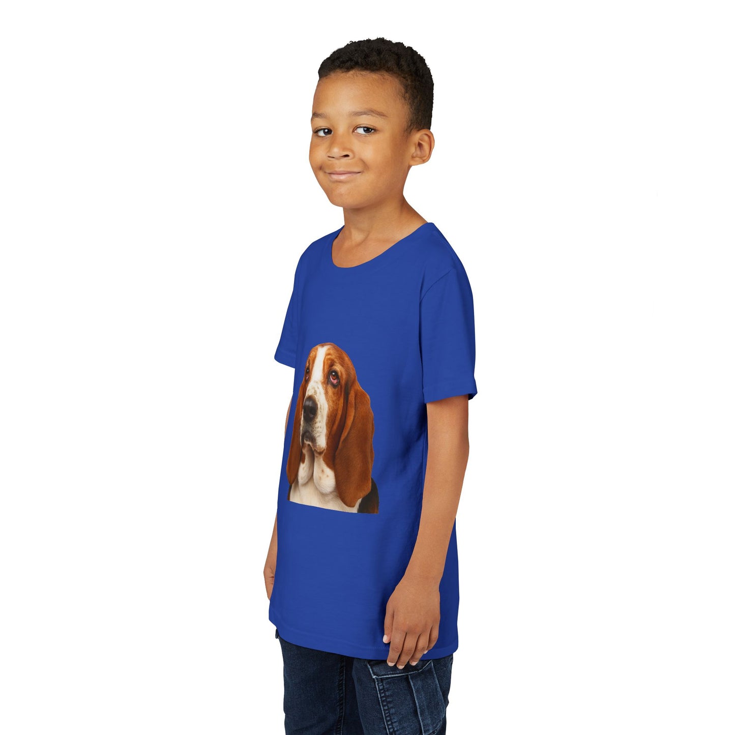 Basset Head Youth Unisex Short Sleeve Crewneck Tee