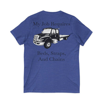 Beds, Straps, And Chains Unisex Short Sleeve V-Neck Tee