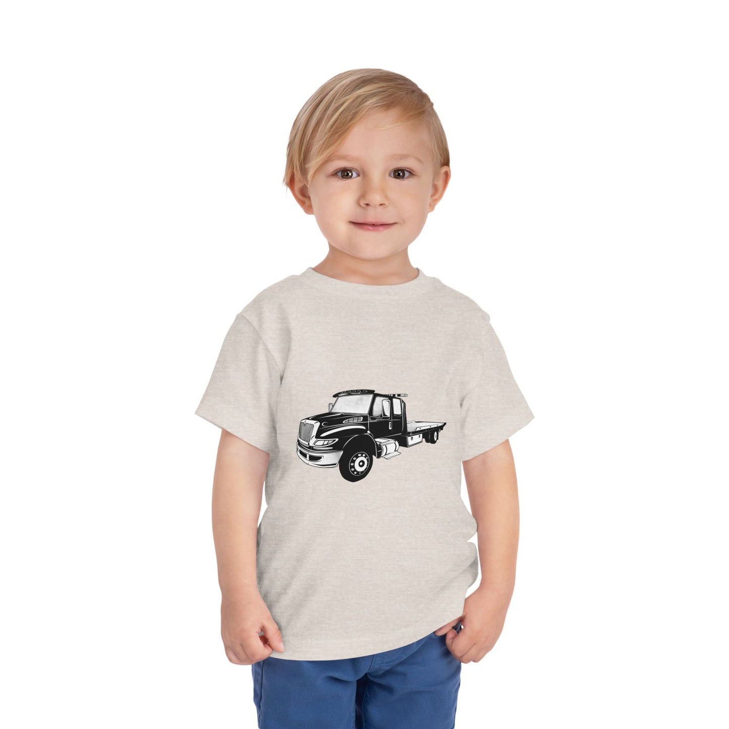 Flatbed Tow Truck Toddler Unisex Short Sleeve Crewneck Tee