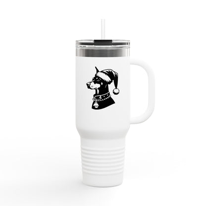 Santa Paws Doberman Insulated Travel Mug