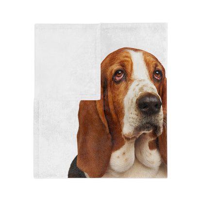 Basset Head Velveteen Microfiber Blanket