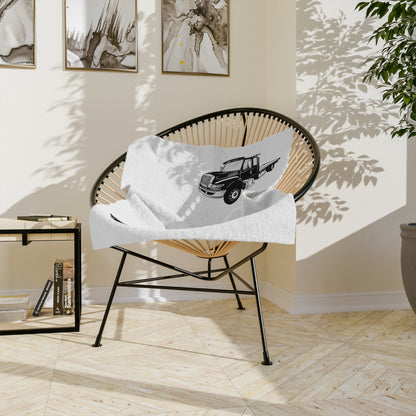 Flatbed Tow Truck Velveteen Microfiber Blanket