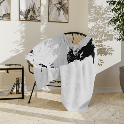 Angry Cat Velveteen Microfiber Blanket