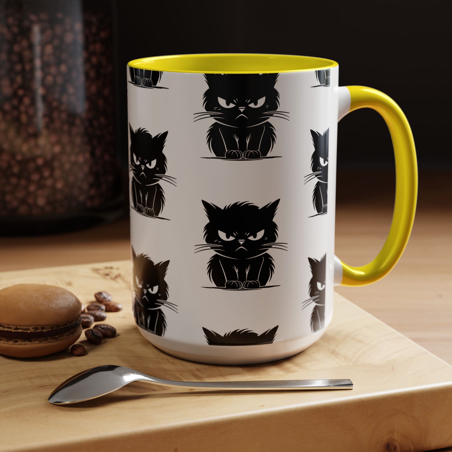 Angry Cat 2-Tone Coffee Mug