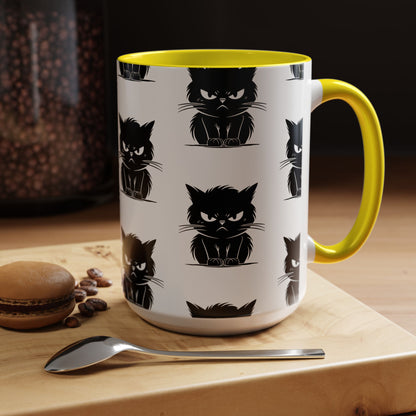 Angry Cat 2-Tone Coffee Mug