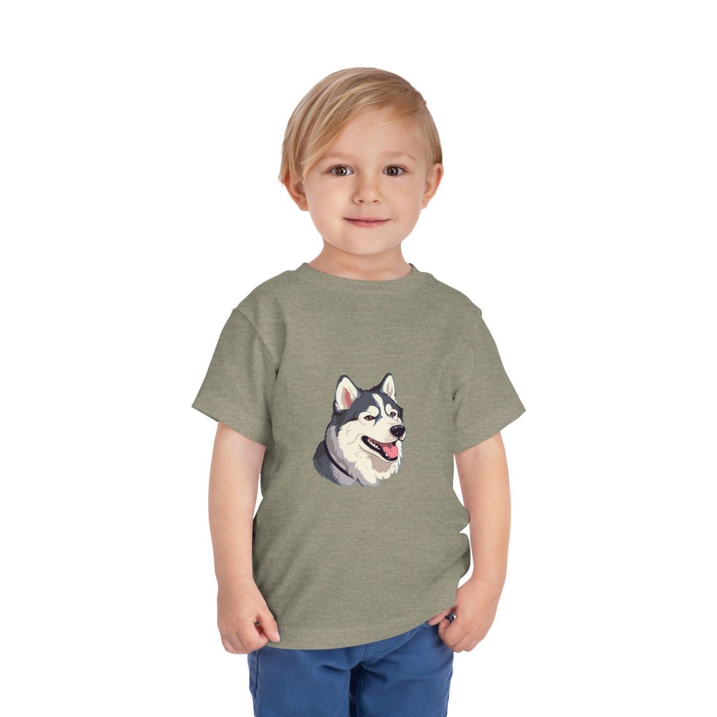 Malamute Head Toddler Unisex Short Sleeve Crewneck Tee