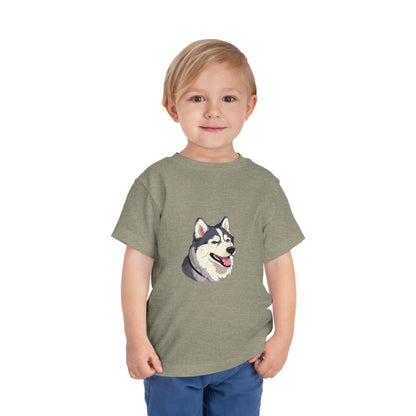 Malamute Head Toddler Unisex Short Sleeve Crewneck Tee