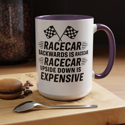 Racecar Backwards 2-Tone Coffee Mug