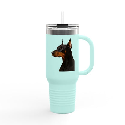 Doberman Head Insulated Travel Mug