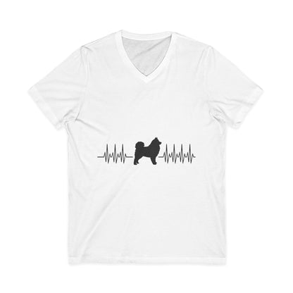 My Heart Beats For Samoyeds Unisex Short Sleeve V-Neck Tee