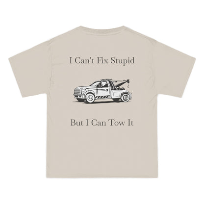 I Can't Fix Stupid Wheel Lift Tow Truck Men's Short-Sleeve Crewneck Tee