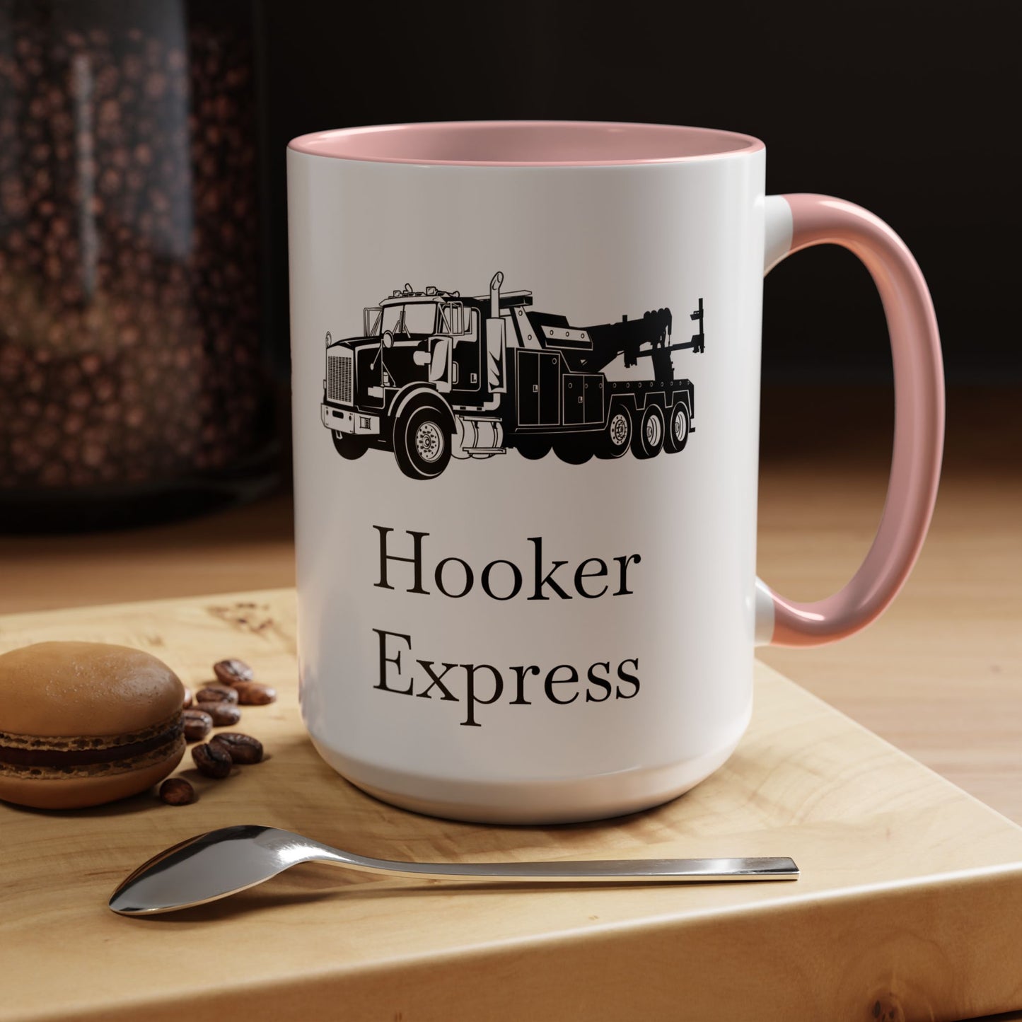 H**ker Express Heavy Tow Truck 2-Tone Coffee Mug