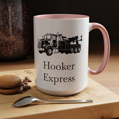 H**ker Express Heavy Tow Truck 2-Tone Coffee Mug