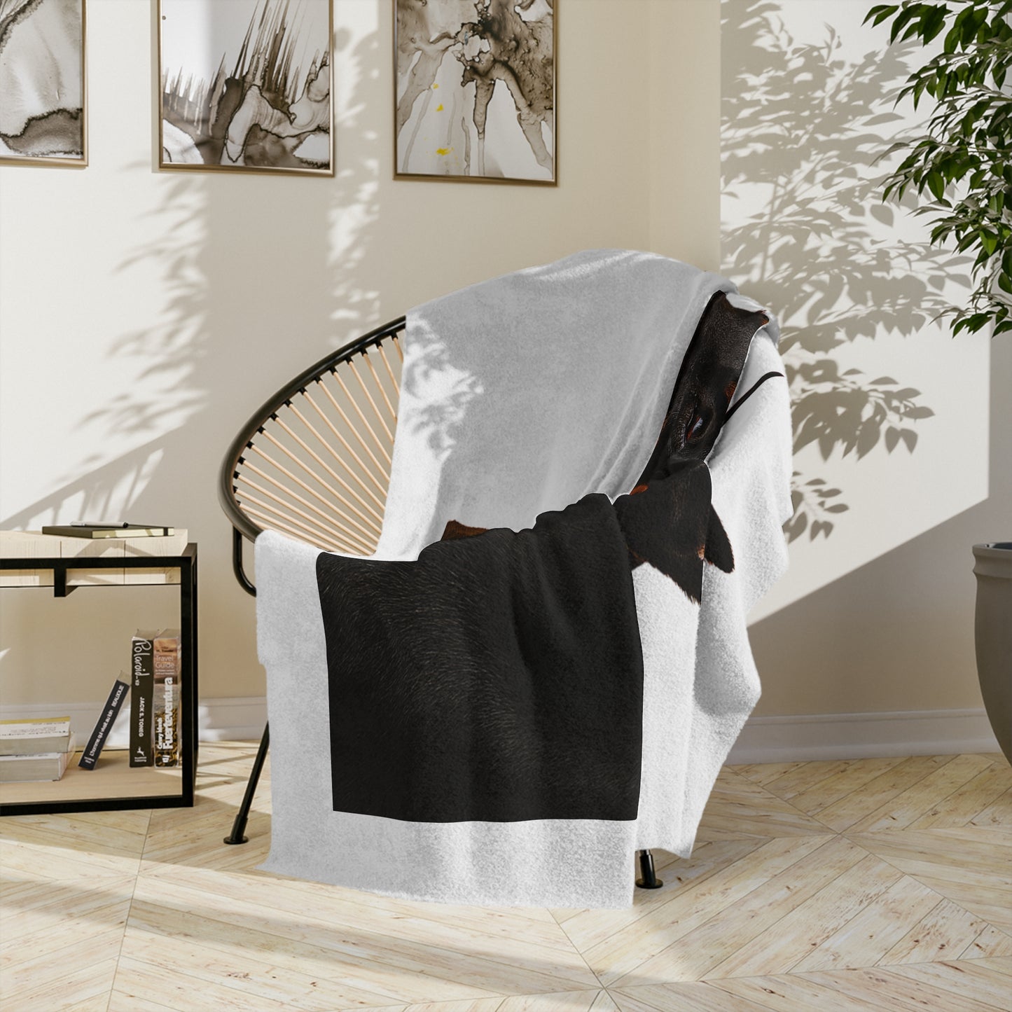 Doberman Head Velveteen Microfiber Blanket