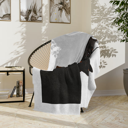 Doberman Head Velveteen Microfiber Blanket