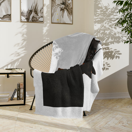 Doberman Head Velveteen Microfiber Blanket