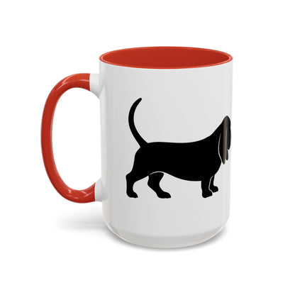 Basset Silhouette 2-Tone Coffee Mug