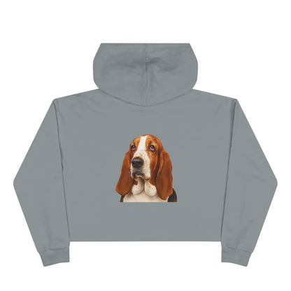 Basset Head Women's Crop Hoodie