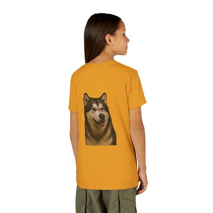 Malamute Head Youth Unisex Short Sleeve Crewneck Tee