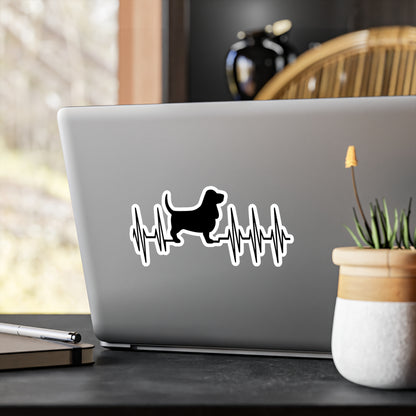 My Heart Beats For Basset Hounds Vinyl Decal