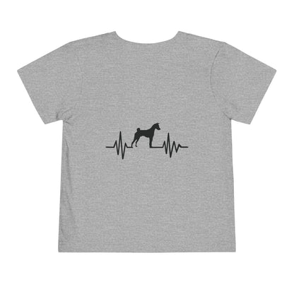 My Heart Beats For Basenjis Toddler Unisex Short Sleeve Crewneck Tee