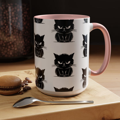 Angry Cat 2-Tone Coffee Mug
