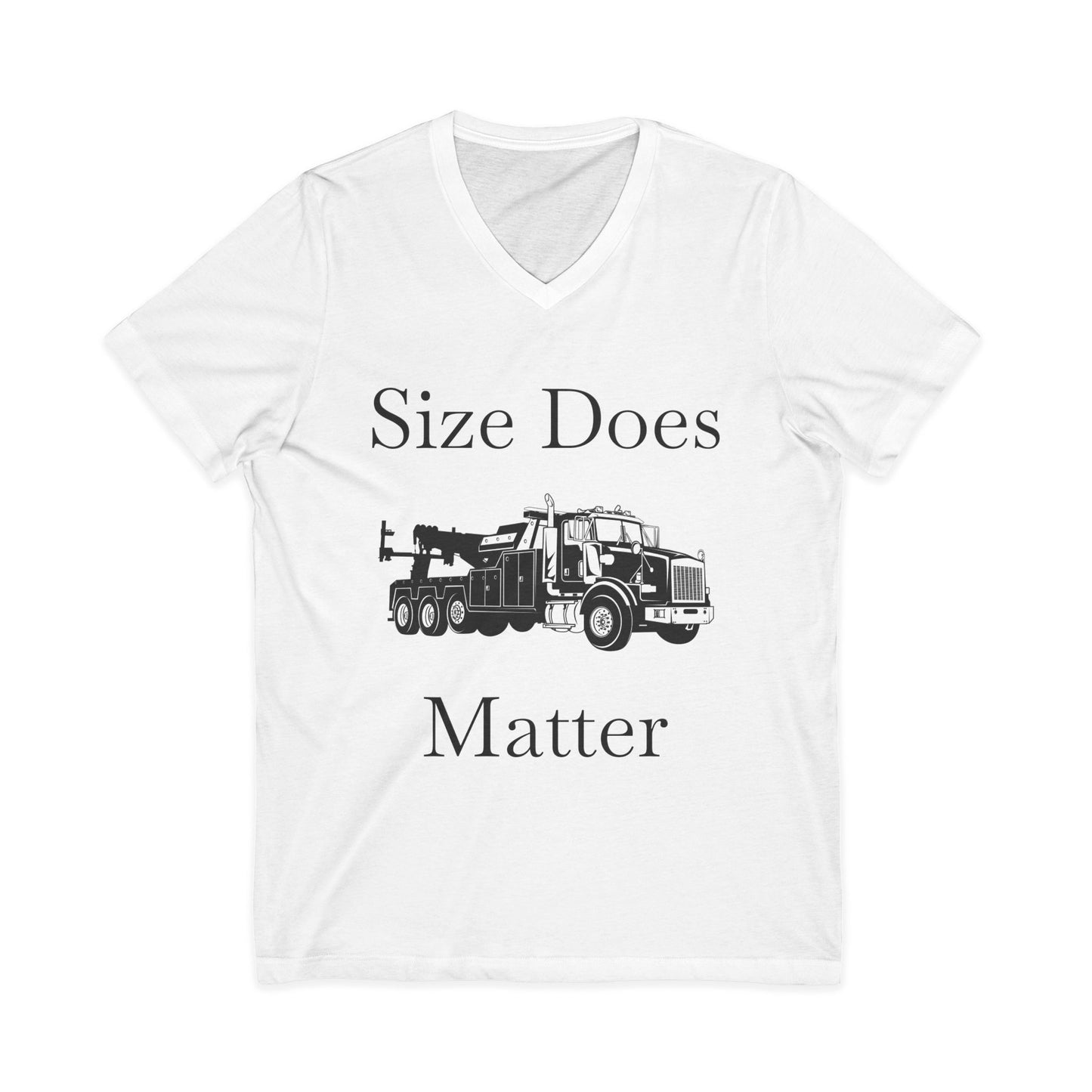 Size Does Matter Unisex Short Sleeve V-Neck Tee