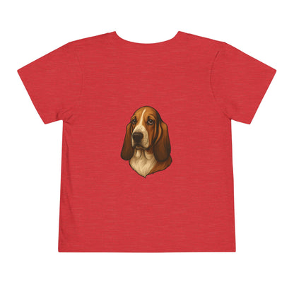 Basset Hound Head Toddler Unisex Short Sleeve Crewneck Tee