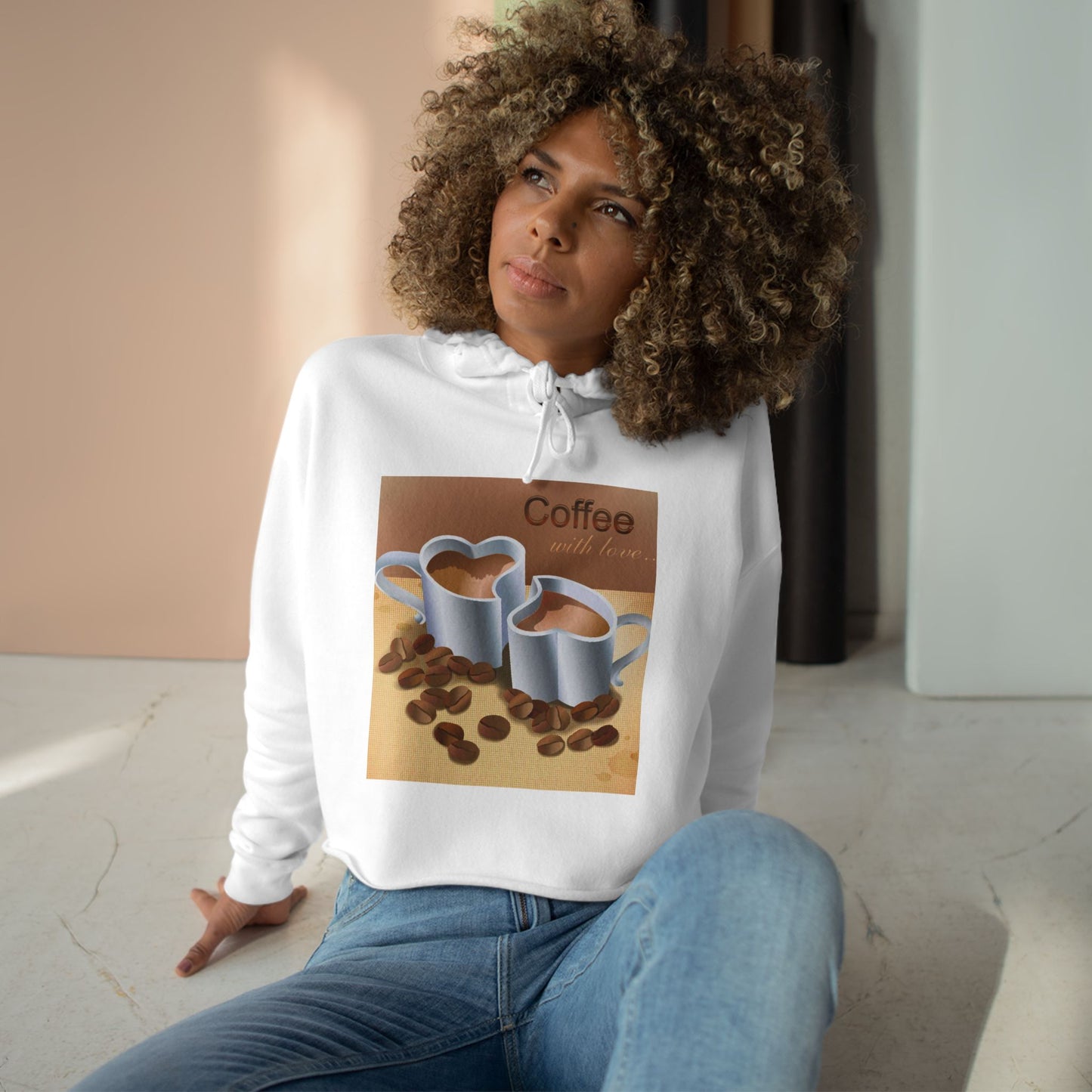 Coffee With Love Women's Crop Hoodie