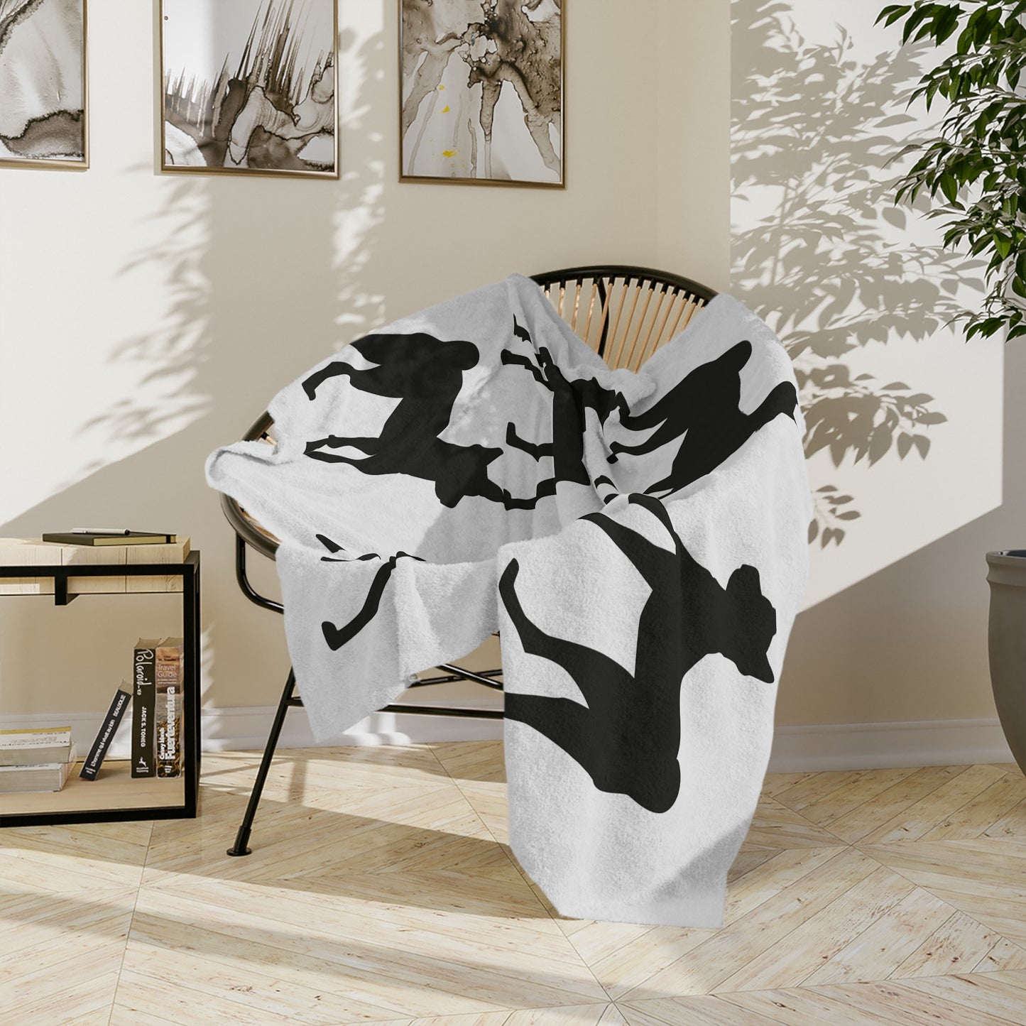 Basenji Silhouette Velveteen Microfiber Blanket