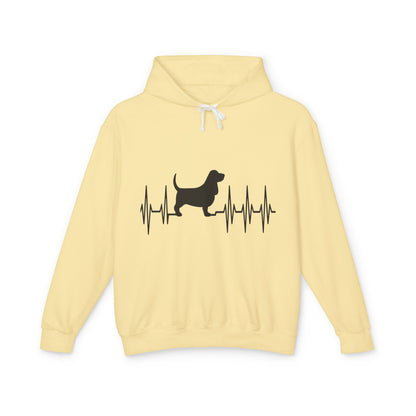 My Heart Beats For Bassets Unisex Lightweight Hoodie