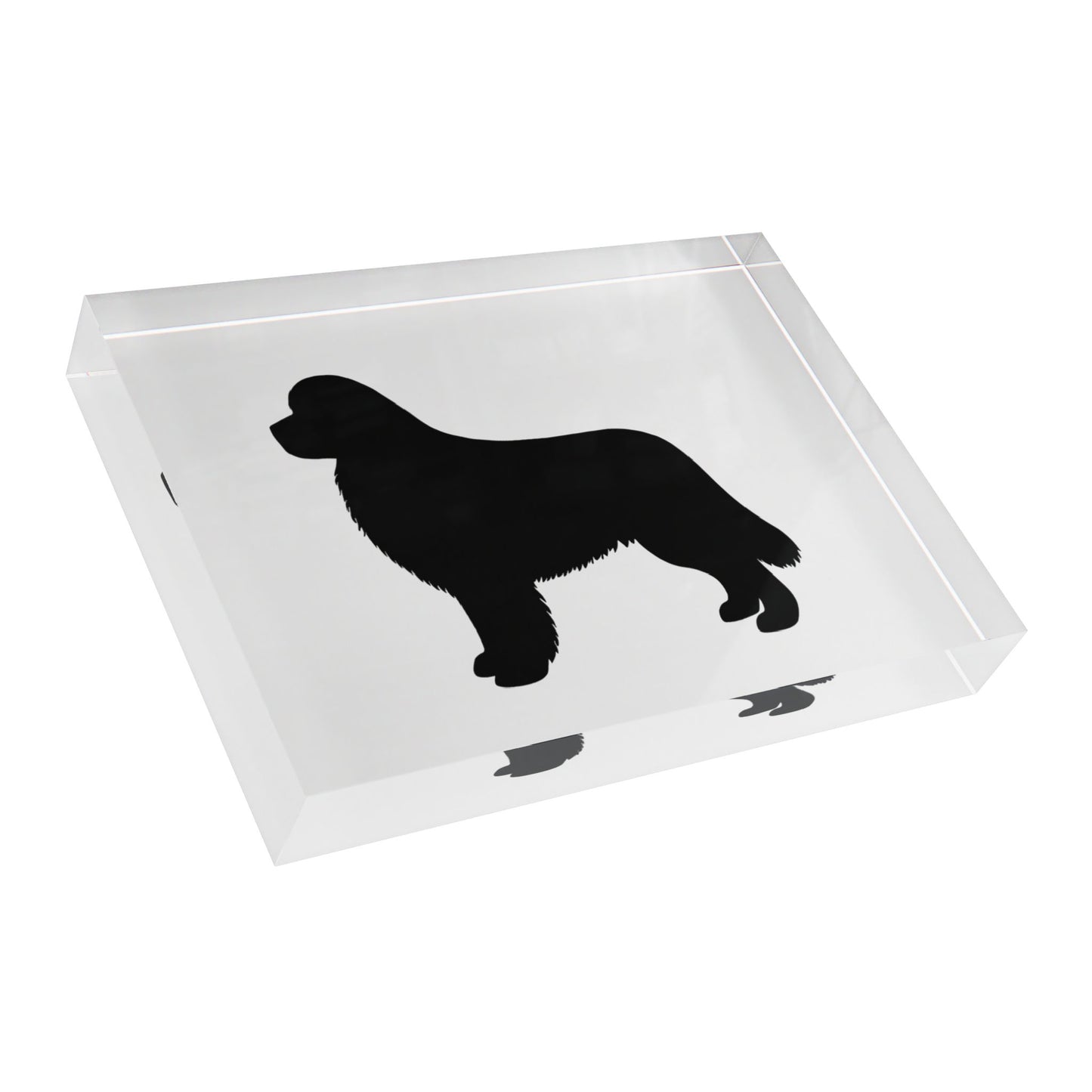 Newfie Silhouette Acrylic Photo Block