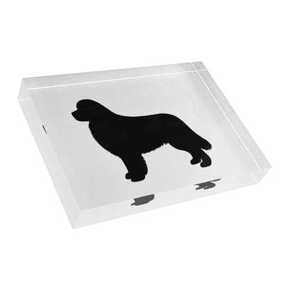 Newfie Silhouette Acrylic Photo Block