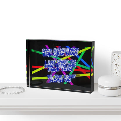 Glow Sticks Acrylic Photo Block
