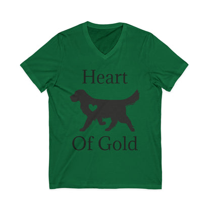 Heart Of Gold Unisex Short Sleeve V-Neck Tee
