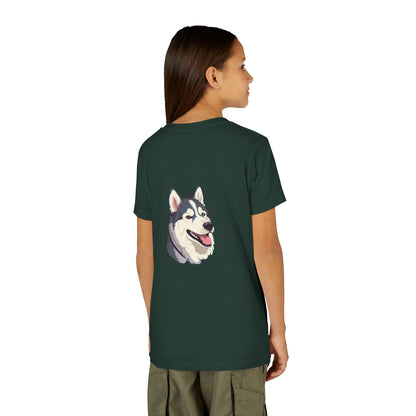 Malamute Head Youth Unisex Short Sleeve Crewneck Tee