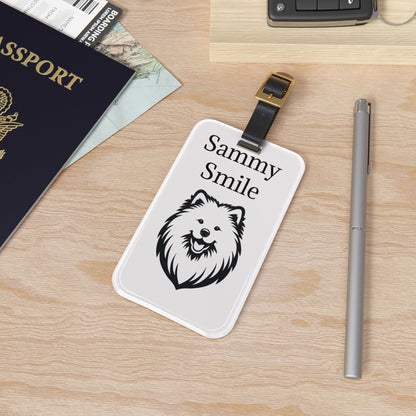 Sammy Smile Leather Strap Luggage Tag