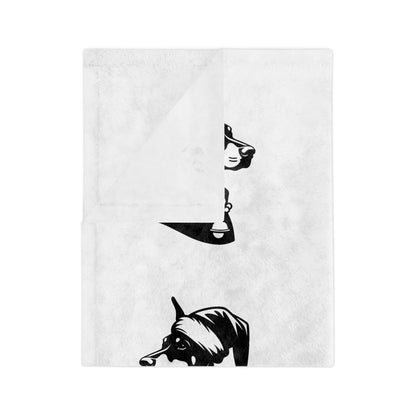 Santa Paws Doberman Velveteen Microfiber Blanket