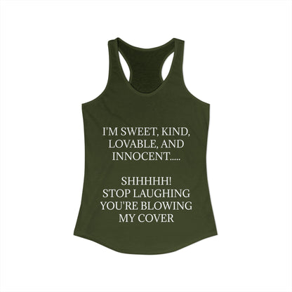 Blowing My Cover Women's Racerback Tank