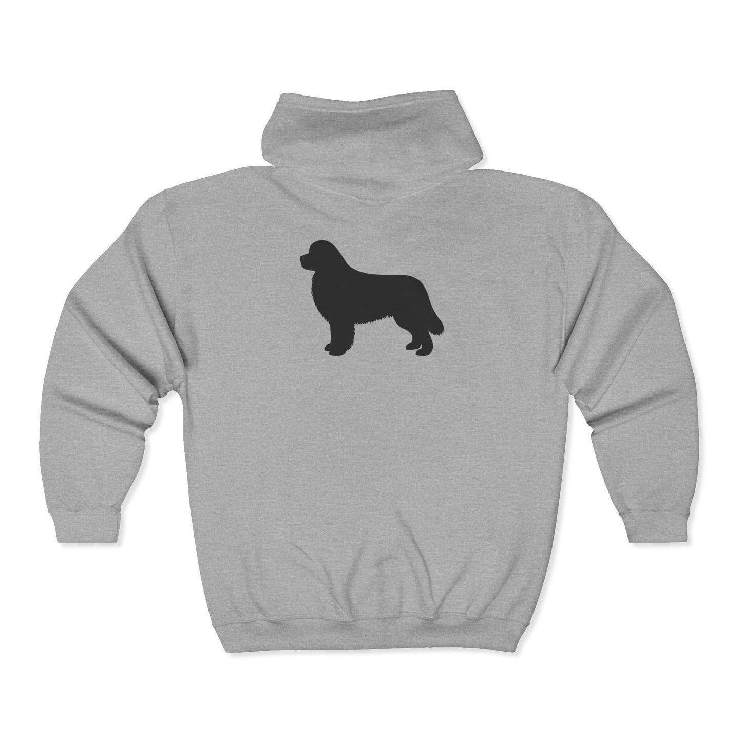 Newfie Silhouette Unisex Full Zip Hoodie