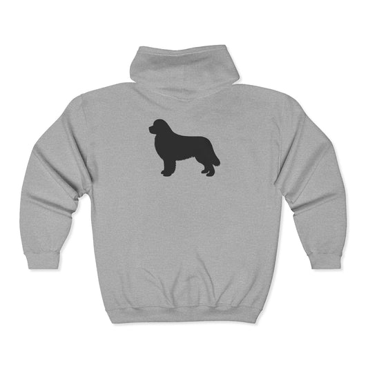 Newfie Silhouette Unisex Full Zip Hoodie