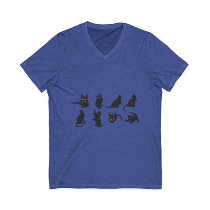 Cats Unisex Short Sleeve V-Neck Tee